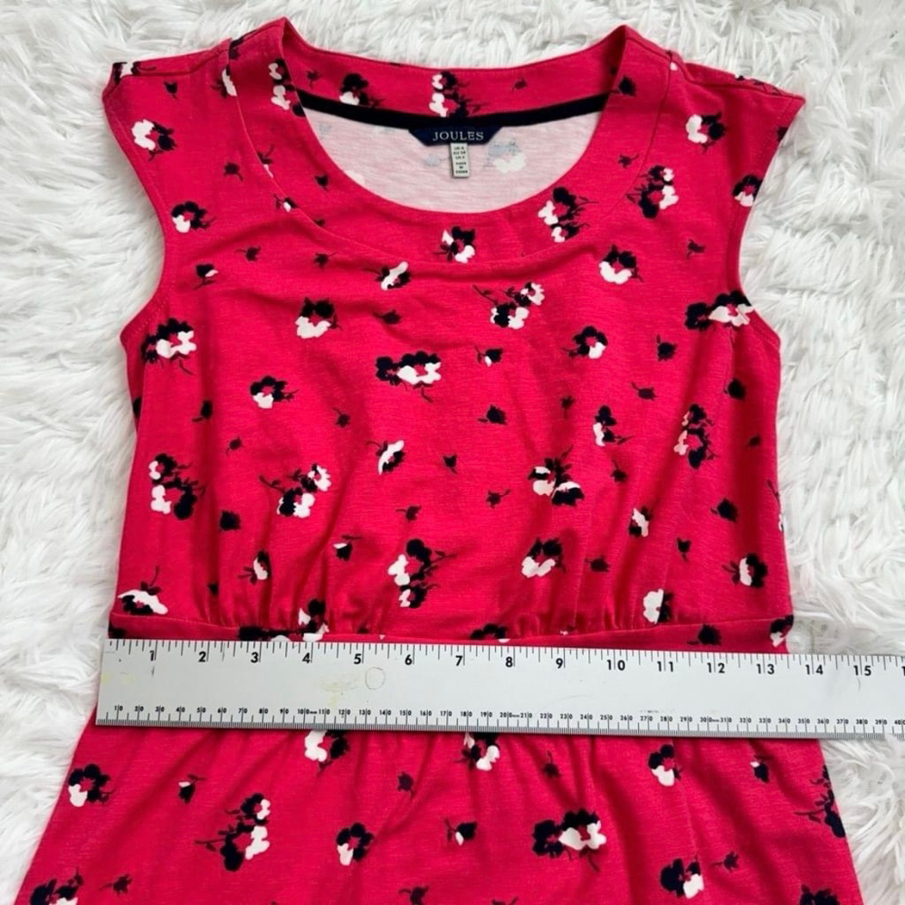 Joules Pink Floral Midi Dress Size 2 - Picture 6 of 11